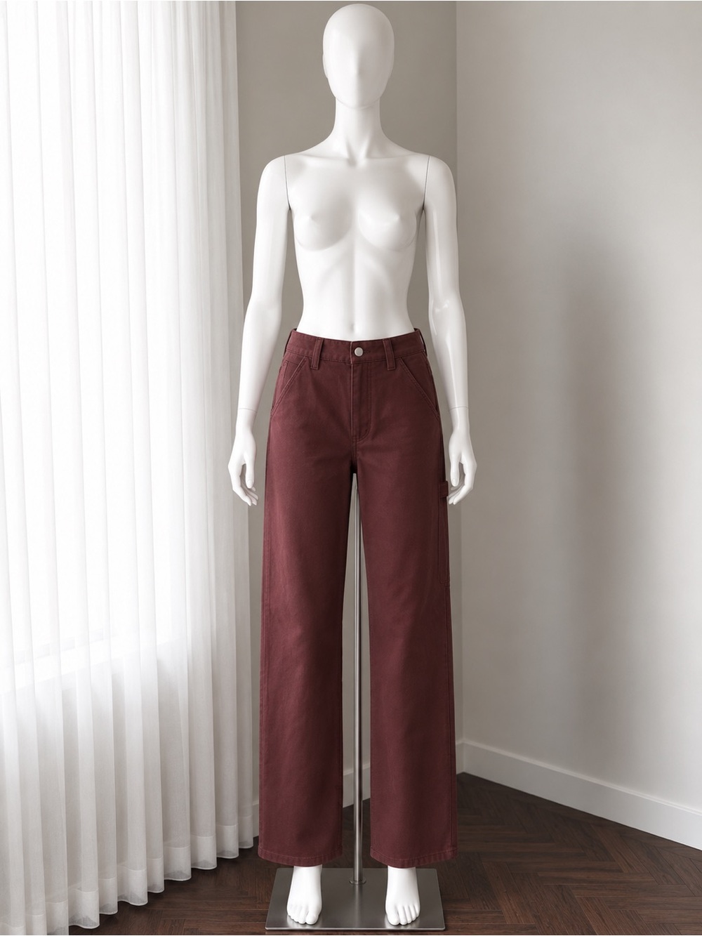 TNA Women's Wide Leg Jeans - Burgundy